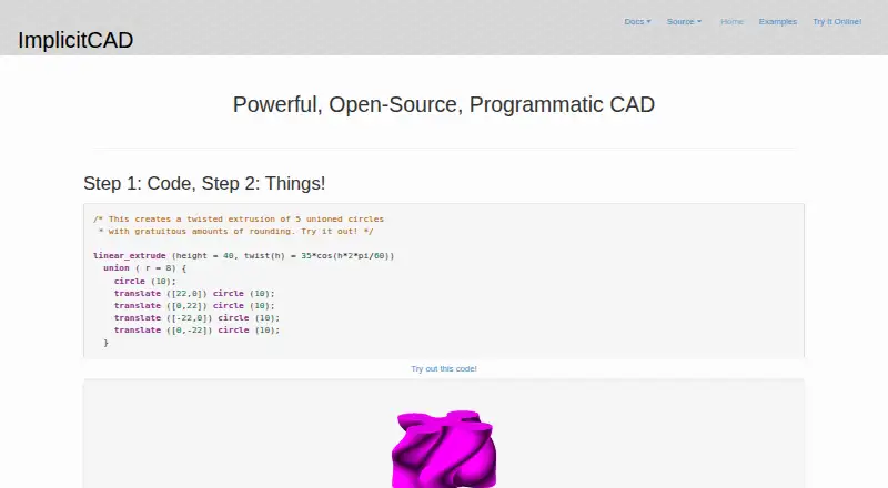 ImplicitCAD's website