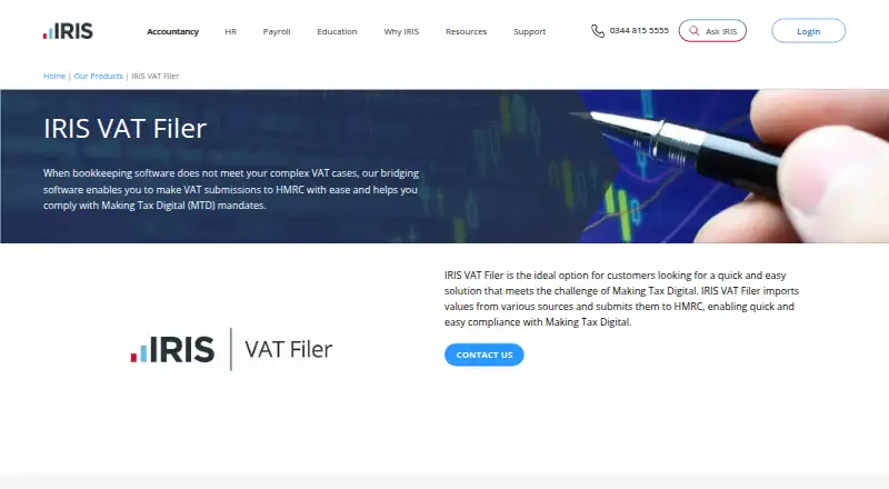 IRIS VAT Filer's website