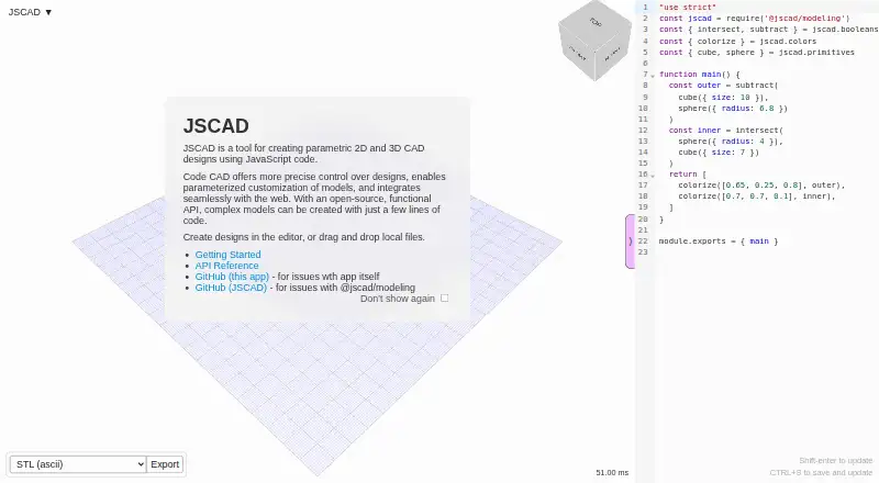 JSCAD's website