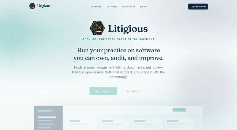 Litigious's website