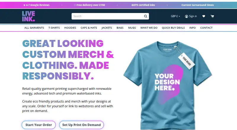 Live Ink's website