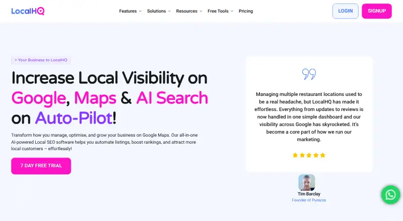 LocalHQ's website