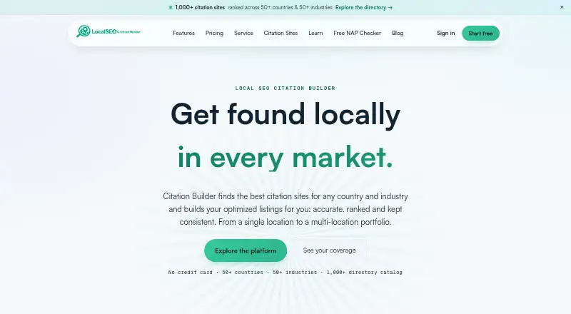 Local SEO Citation Builder's website