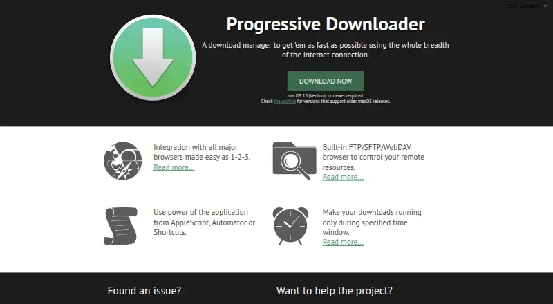 Progressive Downloader's website