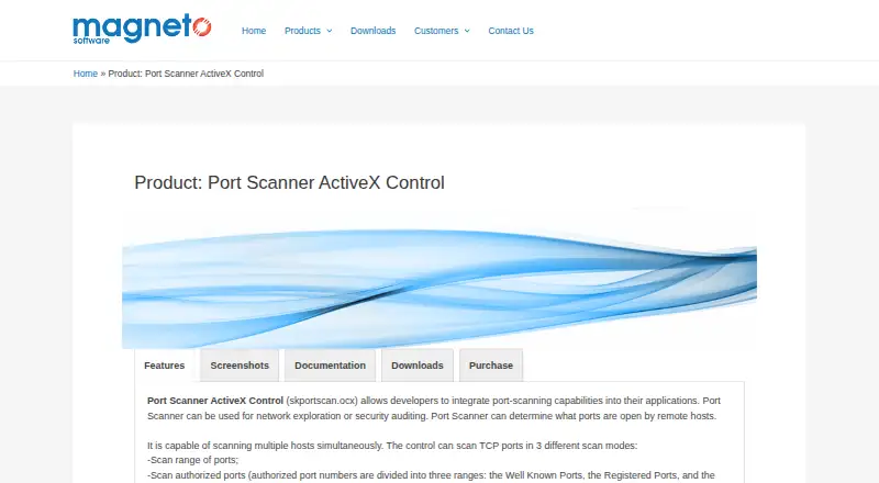 Port Scanner ActiveX Control's website