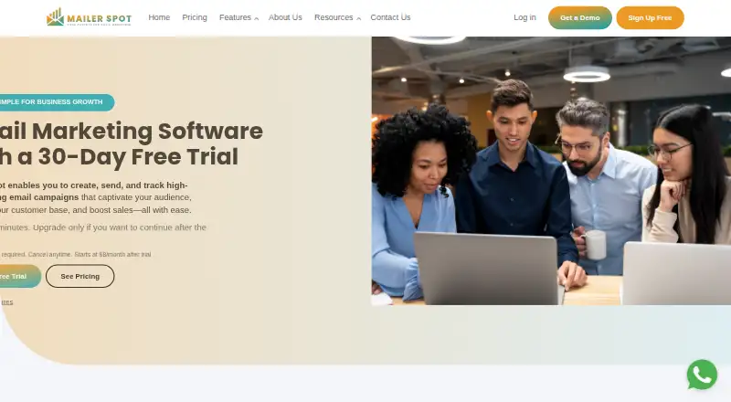 MailerSpot's website