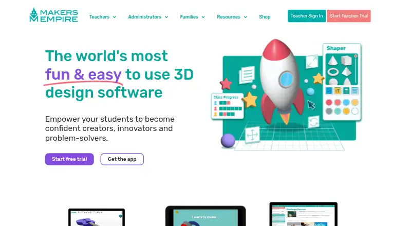 Makers Empire 3D's website