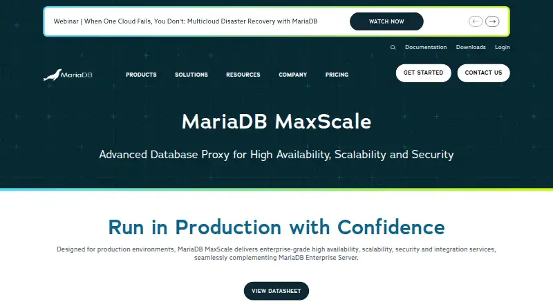 MariaDB MaxScale's website
