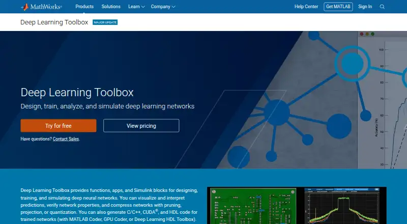 MATLAB Deep Learning Toolbox's website