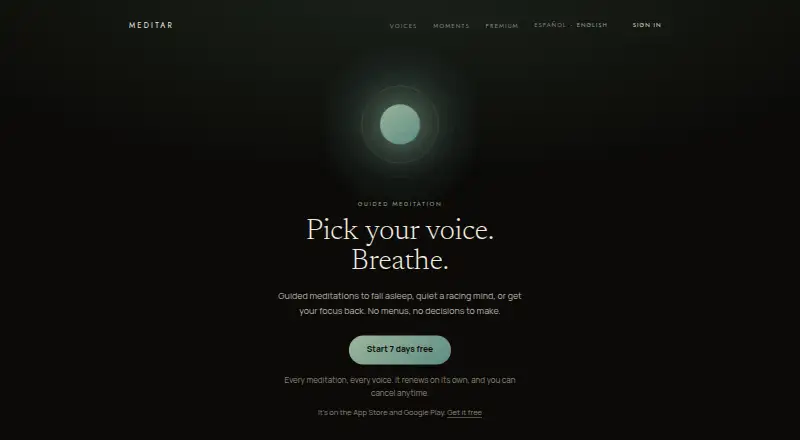 Meditar's website