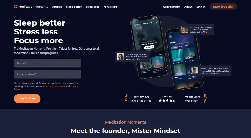 Meditation Moments's website