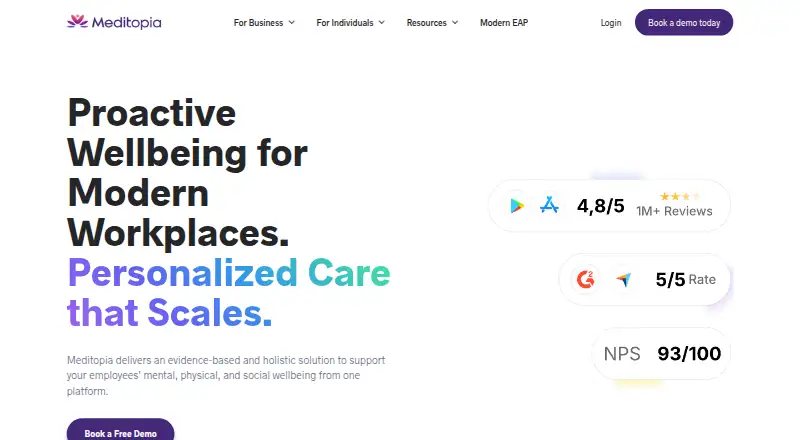 Meditopia's website