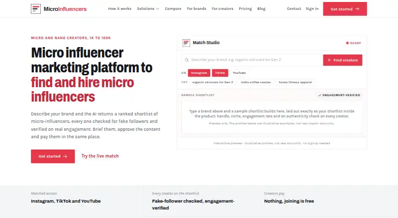 MicroInfluencers's website