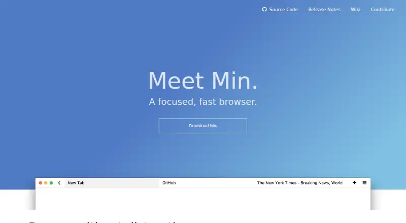 Min Browser's website