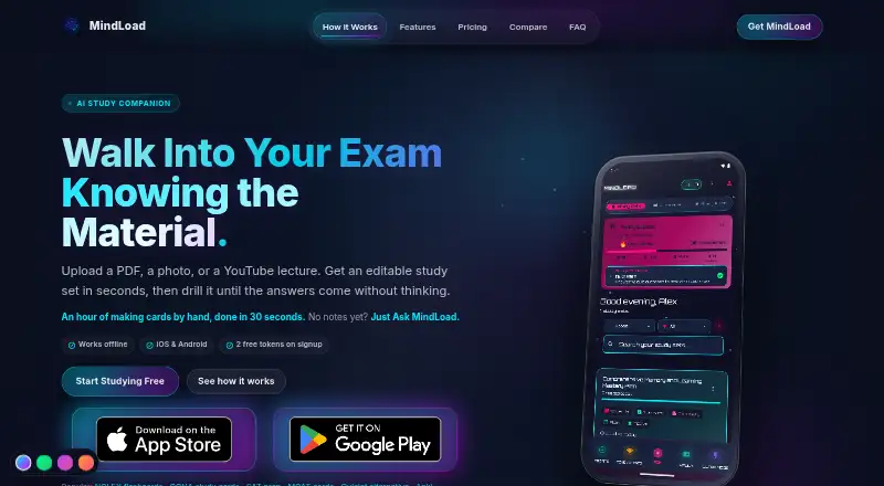 MindLoad's website