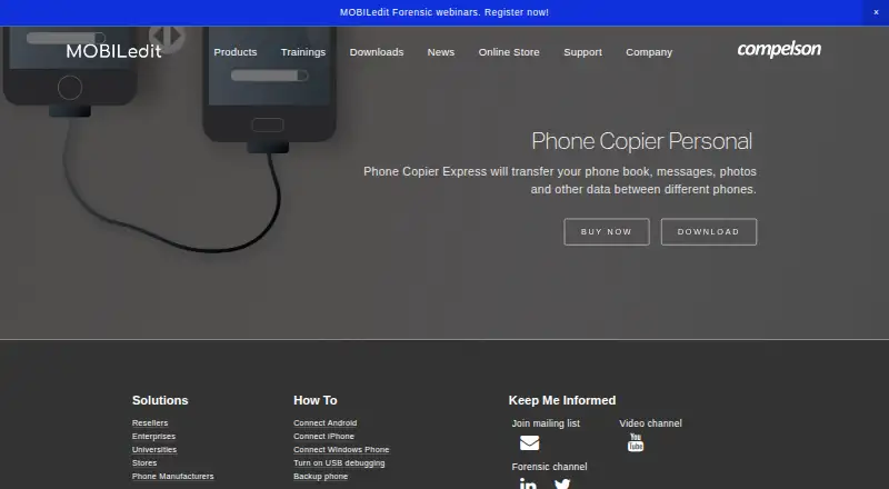 Phone Copier Express's website