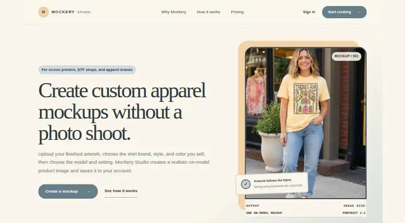 Mockery Studio's website