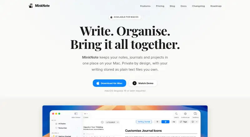 MinkNote's website
