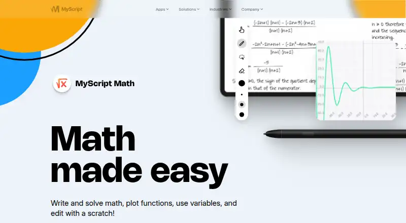 MyScript Math's website