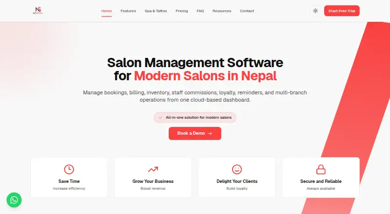 NEXSalon's website