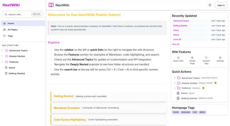 NextWiki's website