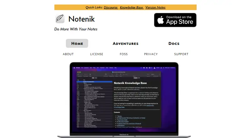 Notenik's website