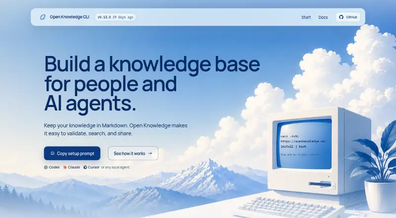 Open Knowledge CLI's website