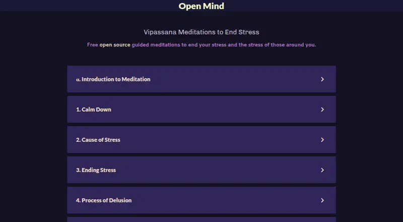 Open Mind's website