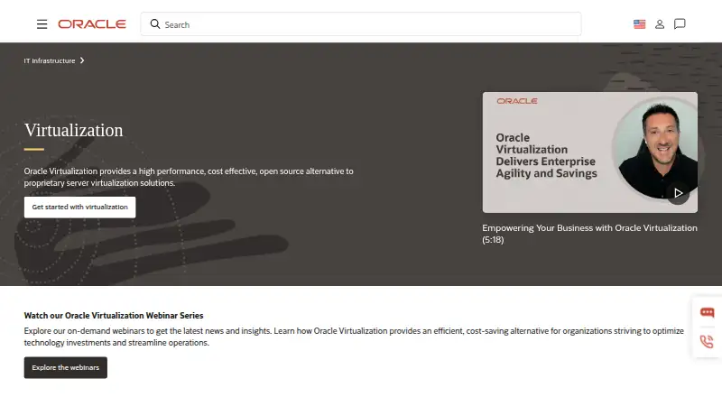 Oracle Linux Virtualization Manager's website