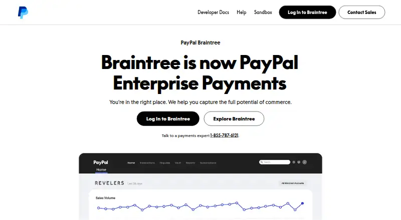 PayPal Braintree's website