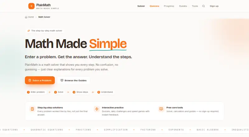 PlainMath's website