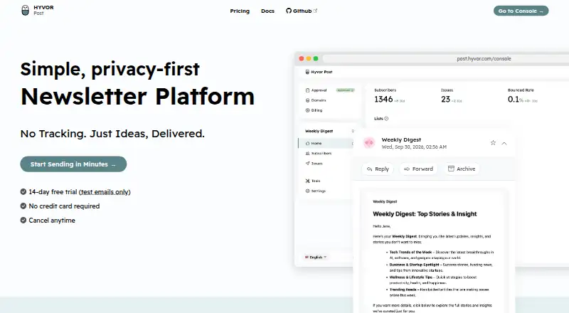 Hyvor Post's website