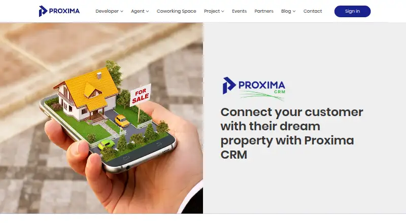 Proxima CRM's website
