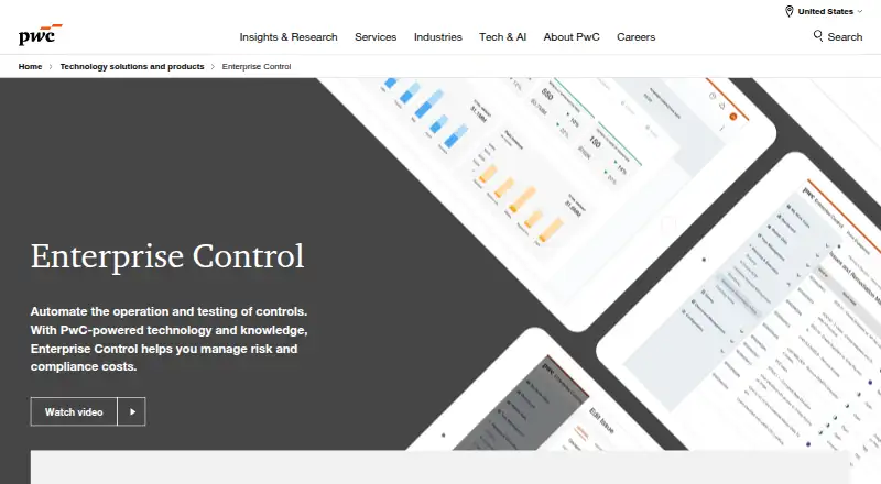 PwC Enterprise Control's website