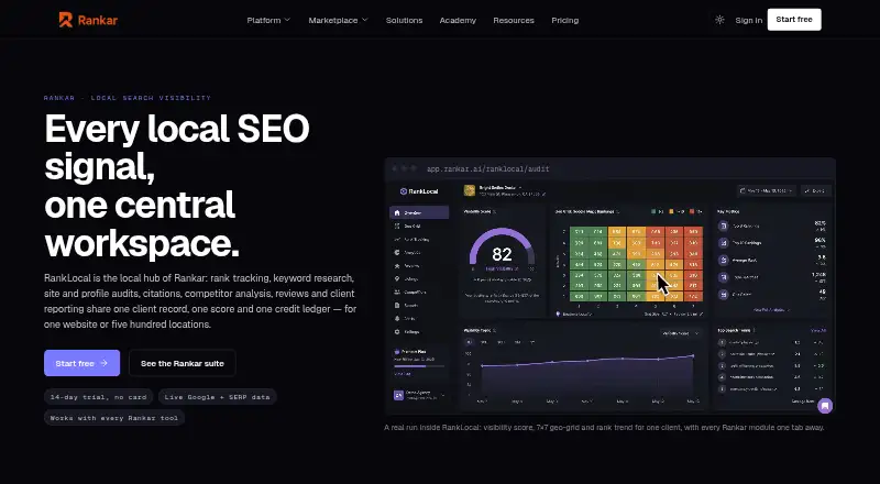 RankLocal's website