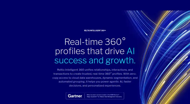 Reltio Customer 360's website