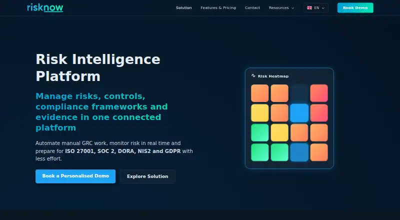 RiskNow's website