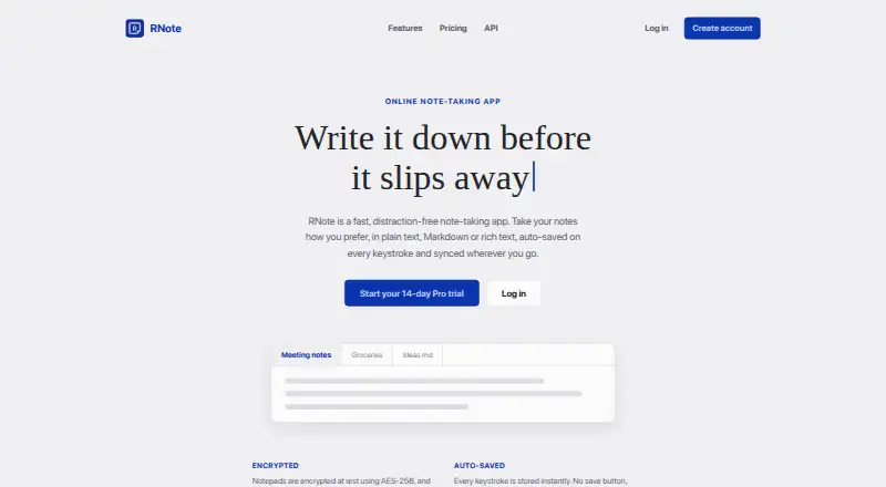 RNote's website
