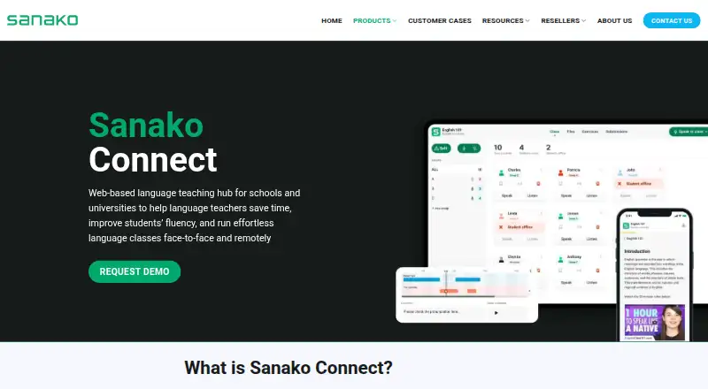 Sanako Connect's website