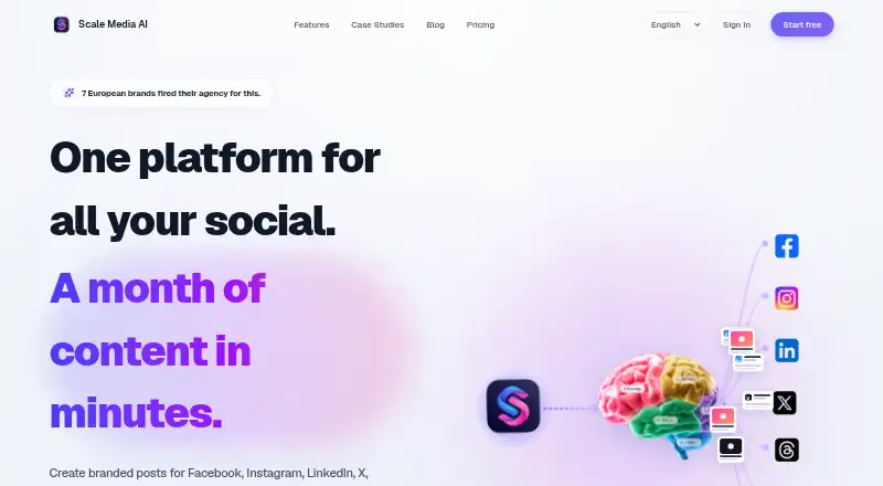Scale Media AI's website
