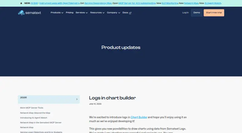 Sematext Logs's website