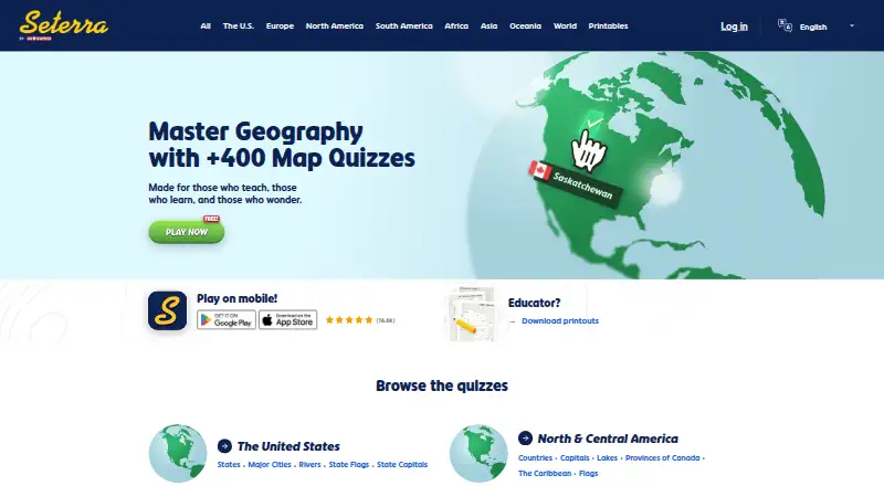 Seterra's website