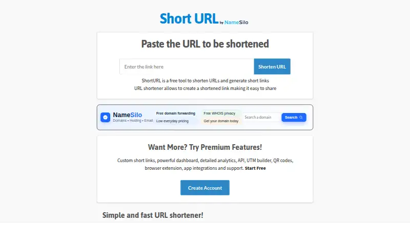 ShortURL's website