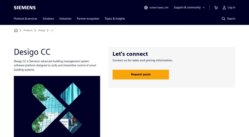 Siemens Desigo CC's website