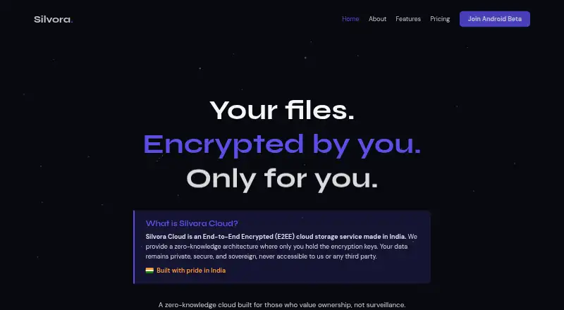 Silvora Cloud's website