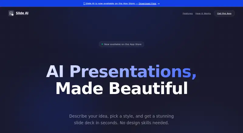 Slide AI's website