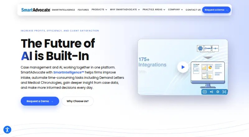 SmartAdvocate's website