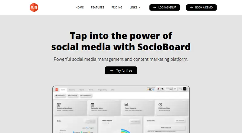 SocioBoard's website