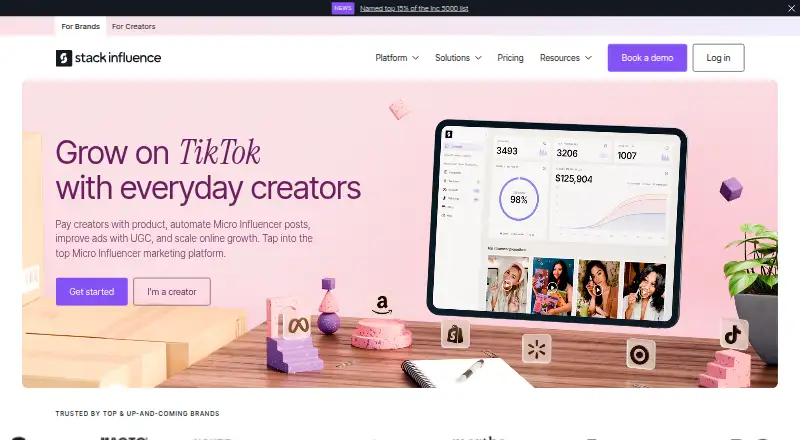 Stack Influence's website