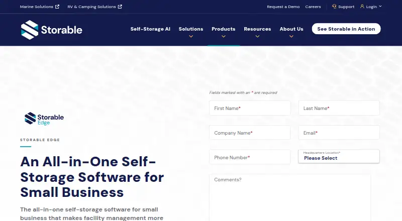 Storable Edge's website